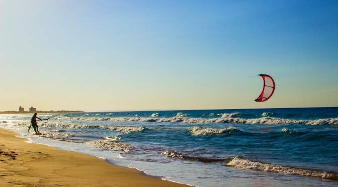 Kite surfing beach