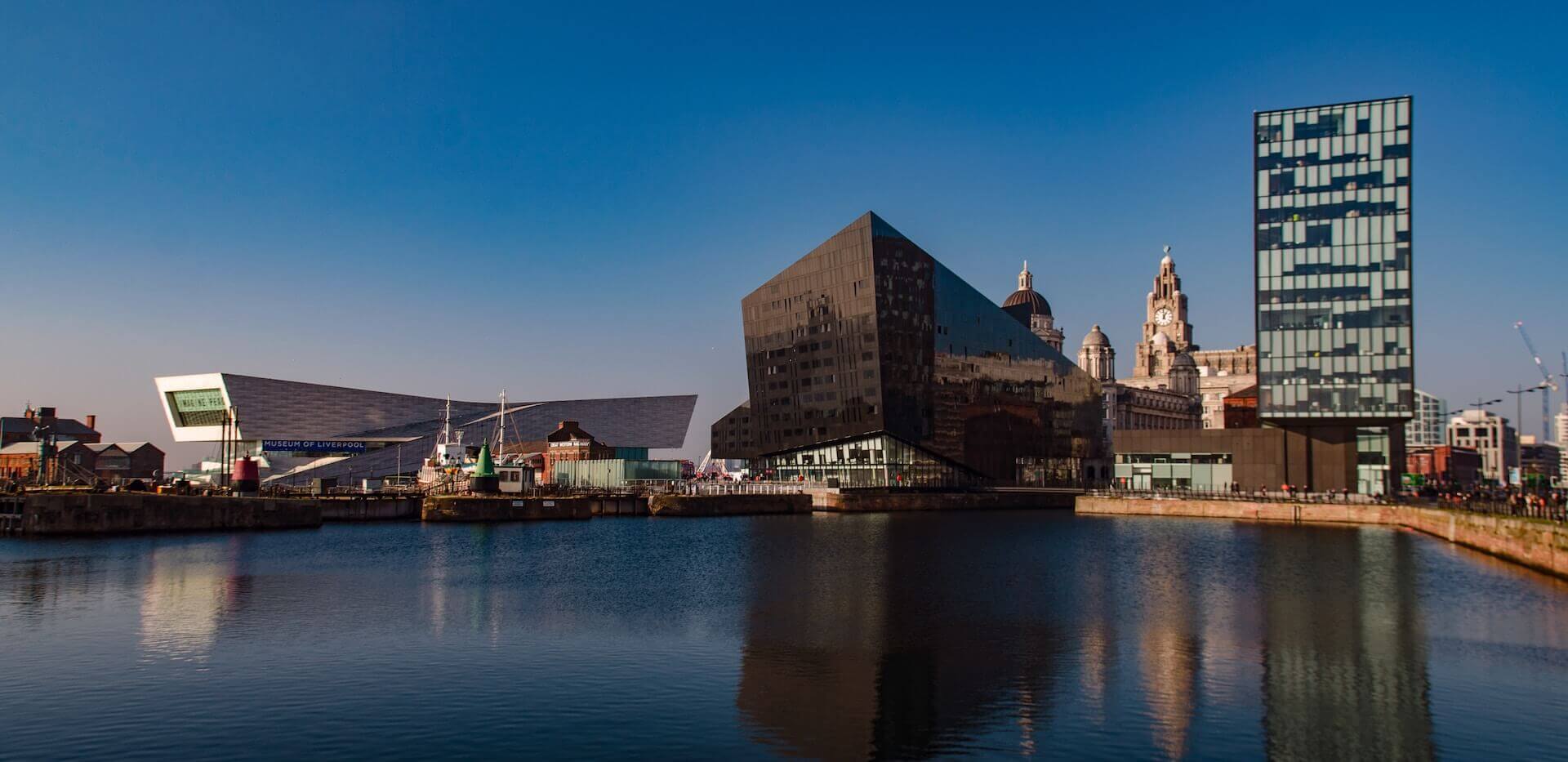 Architecture and Albert Dock in Liverpool, United Kingdom
